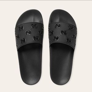 GUCCI WOMENS Black Rubber Slides /waterproof sandal